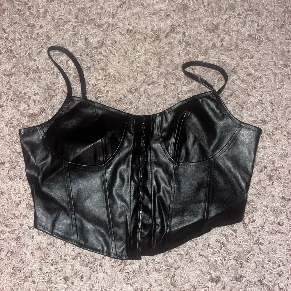 Leather Black Corset top